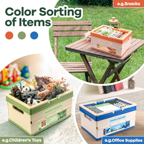FRUSE Aufbewahrungsbox Kinder, 3er Set, Spielzeug Aufbewahrung, Faltbar Spielzeugkiste mit Deckel und Griff, Spielzeugkiste für Kinderzimmer, Spielzimmer, Schlafzimmer, Wohnzimmer