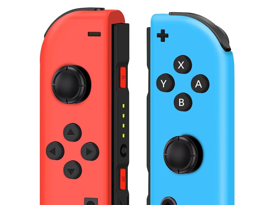 Mhwlhbx Ersatz L/R Switch Controller mit Switch/Lite/OLED-Konsole, Wireless Switch joycons unterstützt Dual Vibration, 6-Achs-Gyro, Wecken, Screenshot-Rot