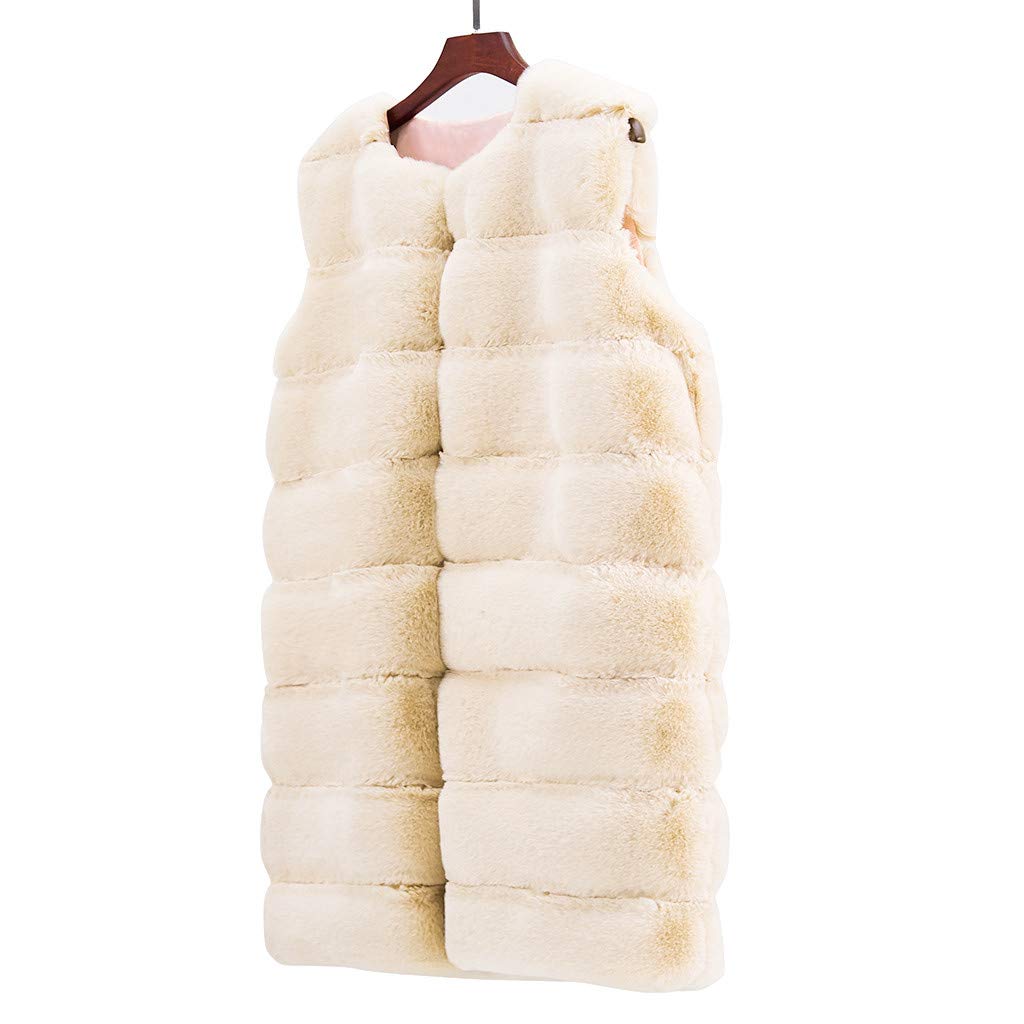 IQYU Gilet in pelliccia sintetica da donna, elegante, trapuntato, con cappuccio, in pelliccia, per autunno e inverno, caldo, in finta pelliccia
