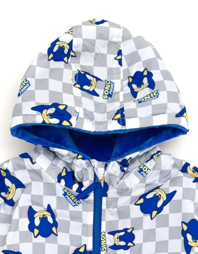 SEGA Sonic the Hedgehog Zip Up Waterproof Rain Jacket Little Kid to Big Kid Sizes (4-10)4