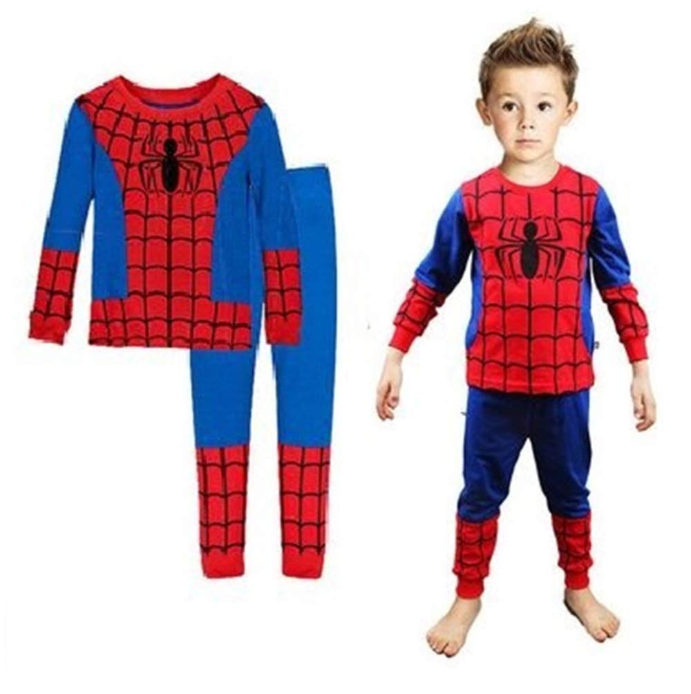 Boys Pajamas Sets Children Pants 100 Cotton Spider-man Long Kids Snug Fit Pjs Winter Toddler Sleepwear