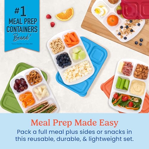 Bentgo Easyboxes - Reusable 5-Compartment Food Containers, Stackable 8-Piece Set, 4 Trays & 4 Lids, Bpa-Free Food Storage For Meal Prep, School, & Work; Lunch Boxes With Patented Design thumb #1