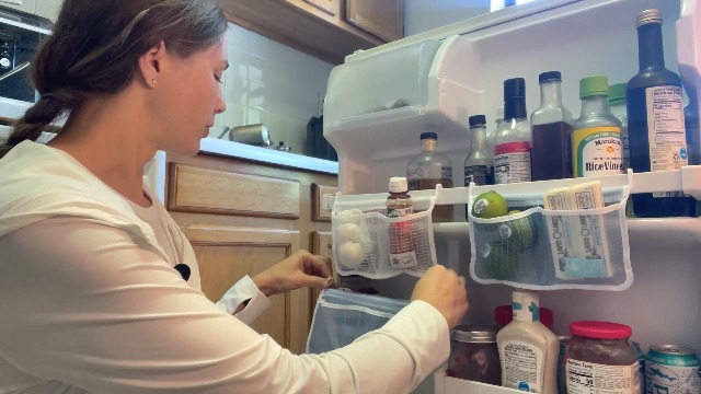 3PCS Refrigerator Door Organizer Set, Fridge Hanging Mesh Bag for Kitchen Storage Bag, Household Sundries Sorting Bag Used to Refrigerator Side Door, Only for Small Objects Containers (White)