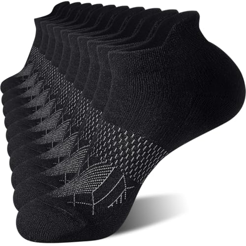Image of FITRELL 5-6 Pairs Ankle Running Socks for Women Athletic Cushioned Low Cut Tab Sports Socks