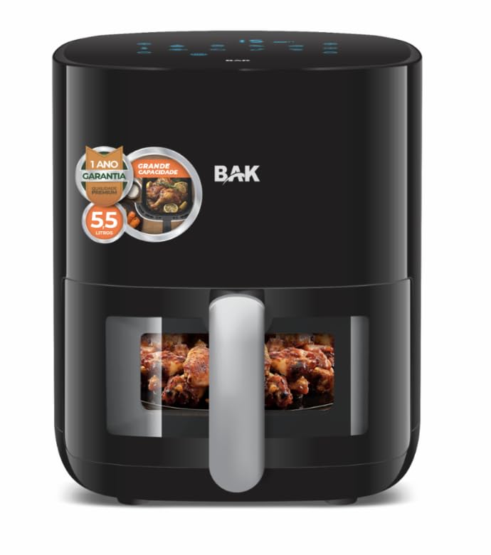 Fritadeira Air Fryer Preta 5,5l 1500w 220v Sem Oleo