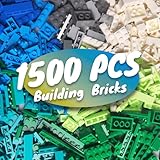HUIZDQ 1500 Pieces Building Bricks, Classic Bulk Small Blocks, Classic Building Bricks Set Basic Building Blocks Compatible with All Major Brands(Natural Colors)