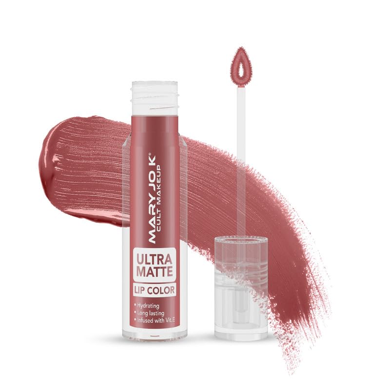 MARY JO K Ultra Matte Lip Color | Bold, Non-Transfer Pigment | Soft-Focus Matte Finish | All-Day Stay | Hydrating Comfort | Lightweight Wear | Vitamin E | 5ml | 02 Nude Peach-picture-10