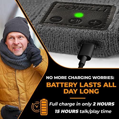 Image of Foxelli Bluetooth Beanie Hat - 15-Hour Battery, Built-in Mic, Fully Washable, Perfect Tech Gift for Men & Women