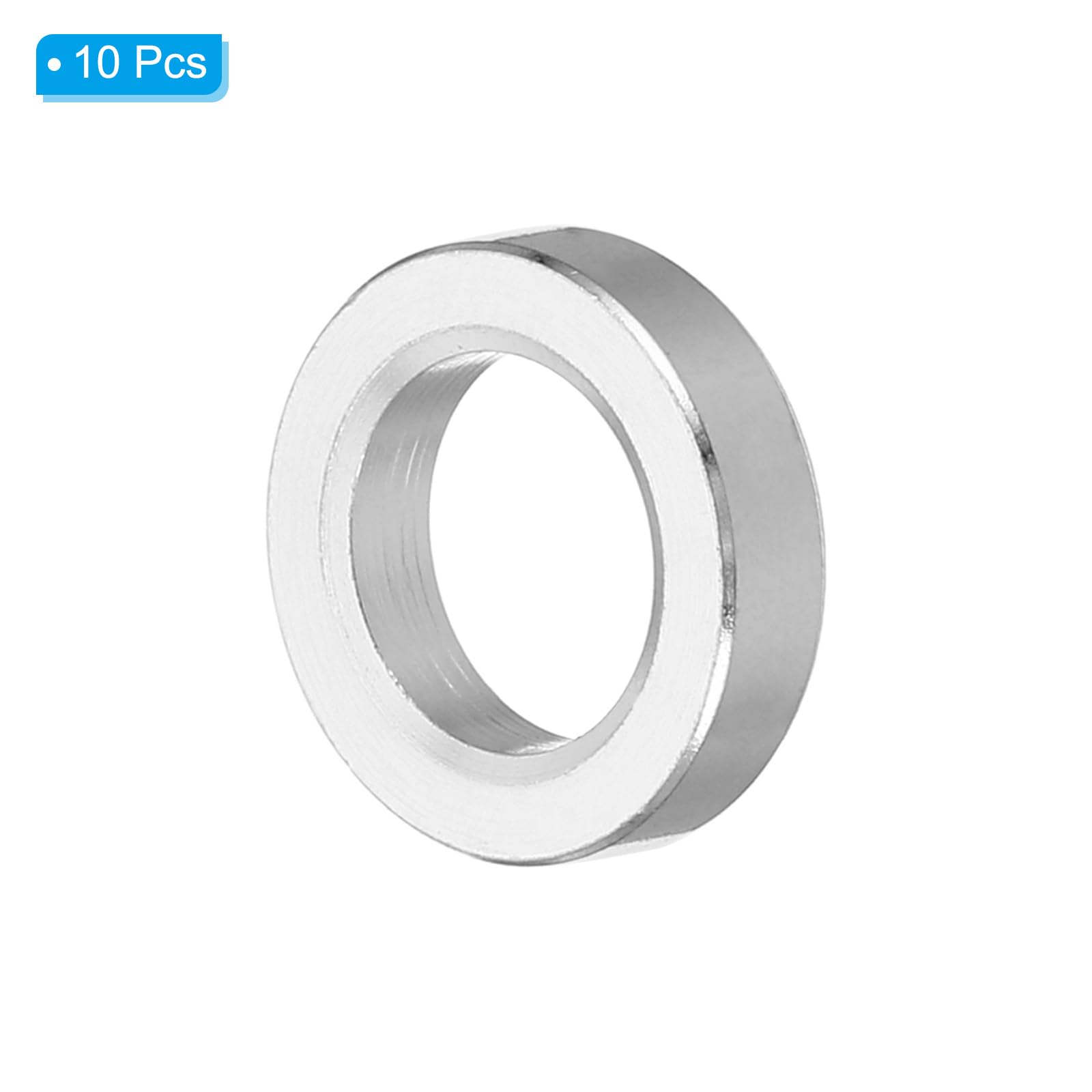 PATIKIL M10 Aluminum Spacers,10 Pcs Metal Spacer Aluminum Round 10.2mm ID x 16mm OD x 4mm L Thickness Aluminum Spacer Screw Standoff for 3/8" M10 Screw Bolt - Image 3