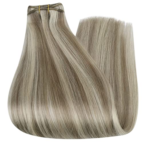 Image of Full Shine Sew In Hair Extensions Real Human Hair, 20 Inch 105G