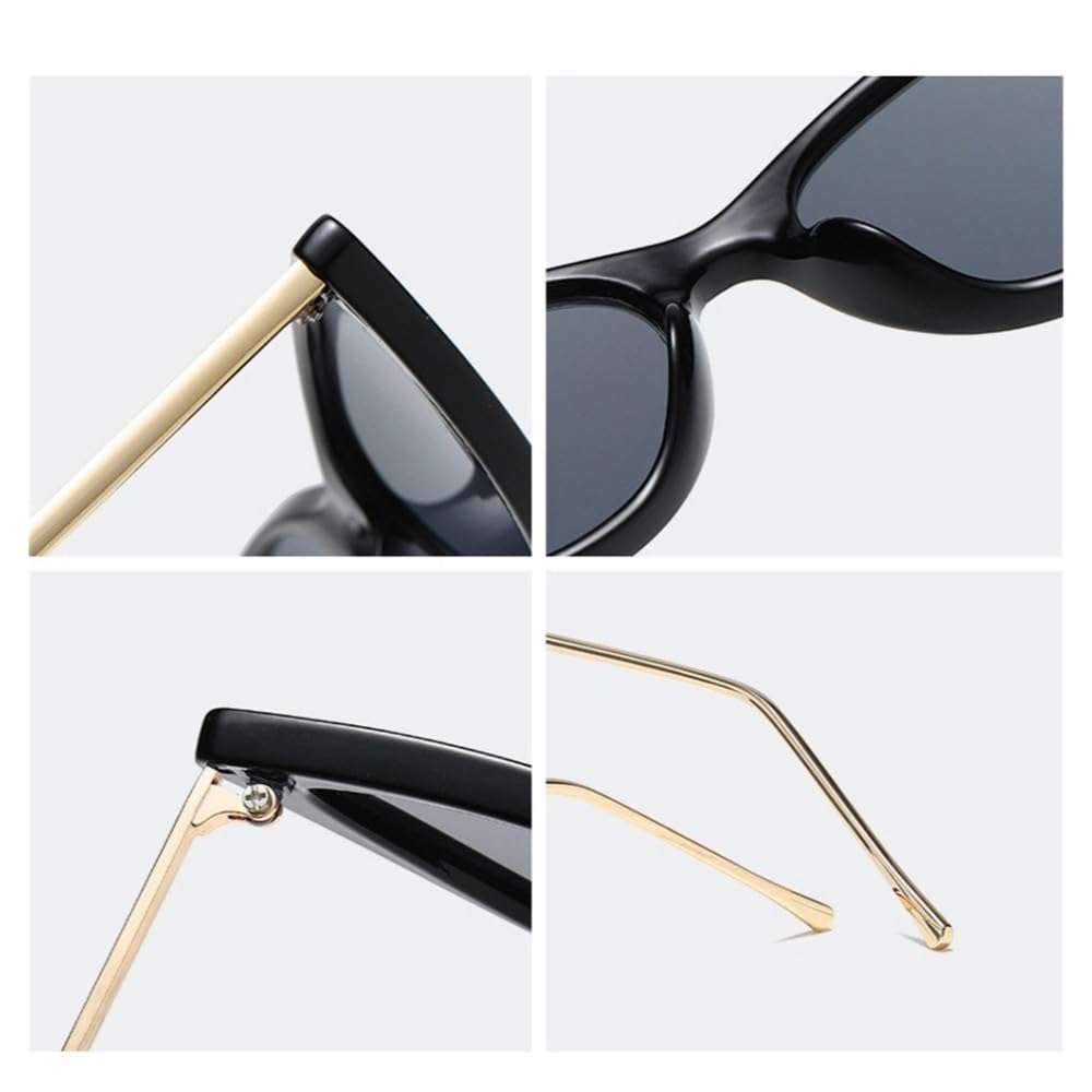 Okulary przeciwsłoneczne damskie Retro Cat Eye UV400, męskie, z metalowymi nóżkami, małe, białe, różowe