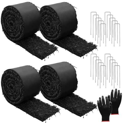 4 Pcs Rubber Mulch for Landscaping Garden Mulch Black...