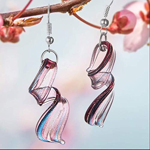 Handmade Murano Inspired Gorgeous Artist Made Twist Glass Earrings Handcrafted Blown Hypoallergenic Artisan Lampwork Italian Style Jewelry By Besheek #TOP3