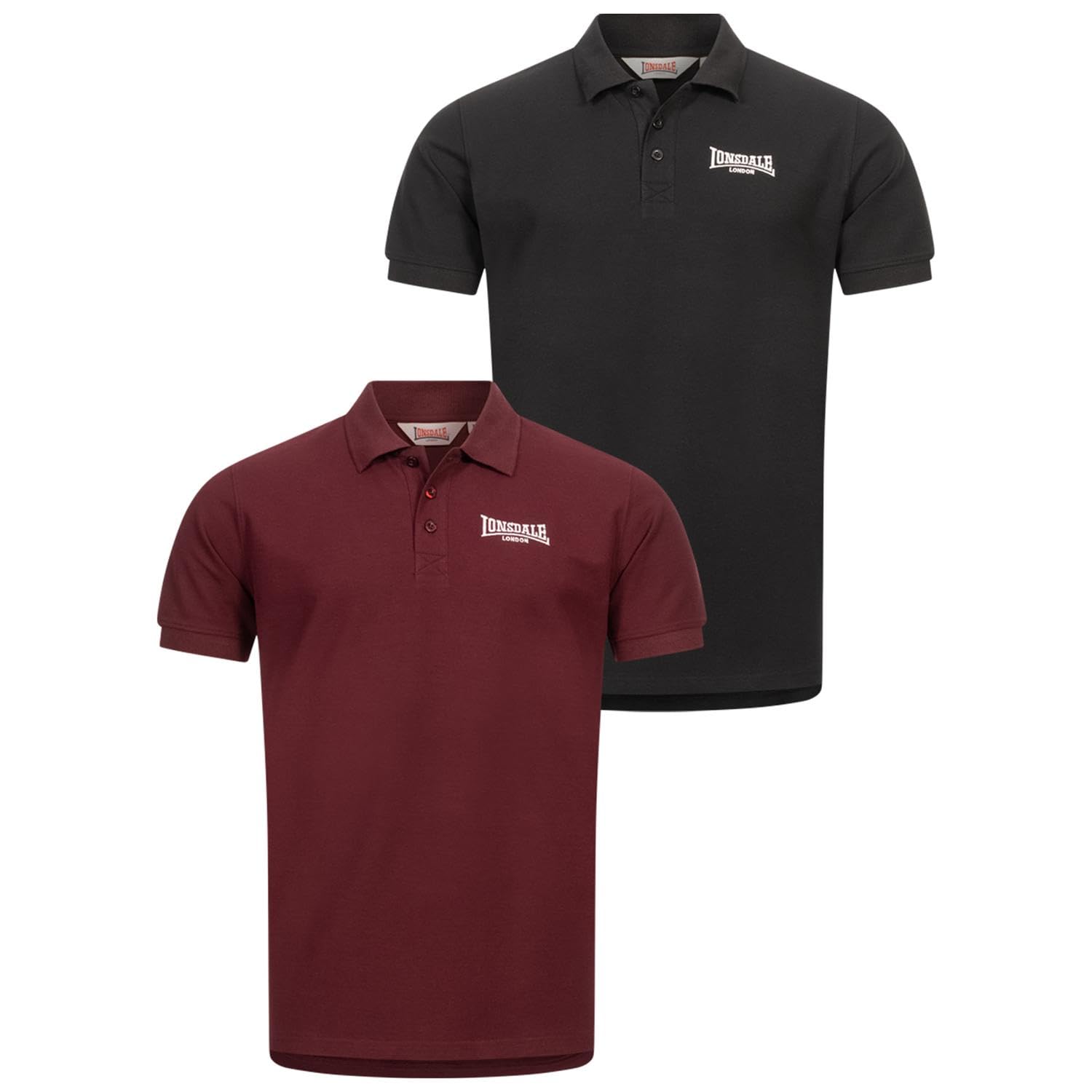 Lonsdale Herren Poloshirt Normale Passform Doppelpack LINGHOLME