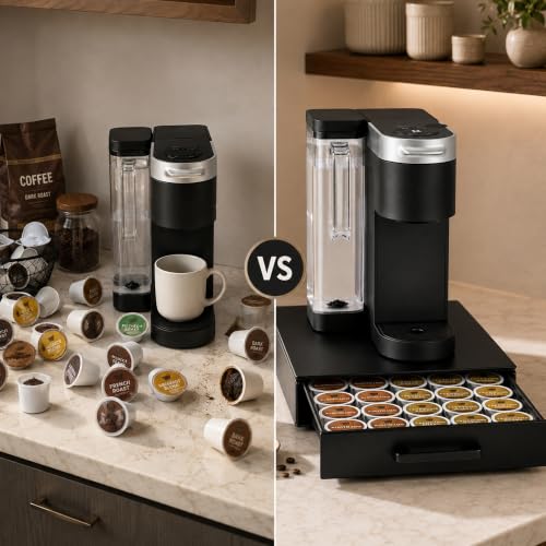 Image of Coffee Pod Storage Drawer for Keurig K-Cup Pods, Holds 35 Capsules