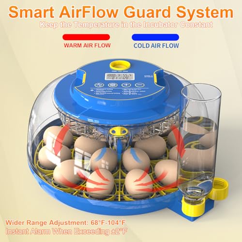 18 Egg Incubator with Automatic Egg Turning & Humidity Control, 360° Viewing, Dual Egg Trays,Incubators for Hatching Eggs, Chicken, Duck, Quail, Goose, Parrot (Home, Farm, Lab,Classroom Use) - Image 5