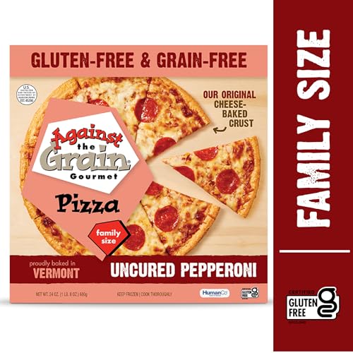 Image of Against the Grain Gluten-Free Pepperoni Original Crust Pizza, No Grains, Seed Oils, Preservatives, or Gums, Frozen, Family Size (24 oz)