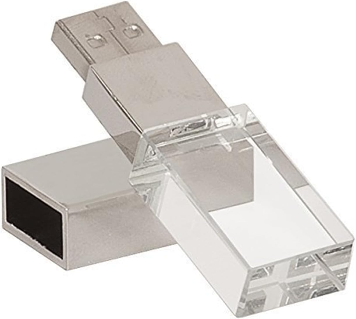 New Crystal Transparent Rectangle Genuine USB Flash Drive Wedding Gift Pen Drive,Silver