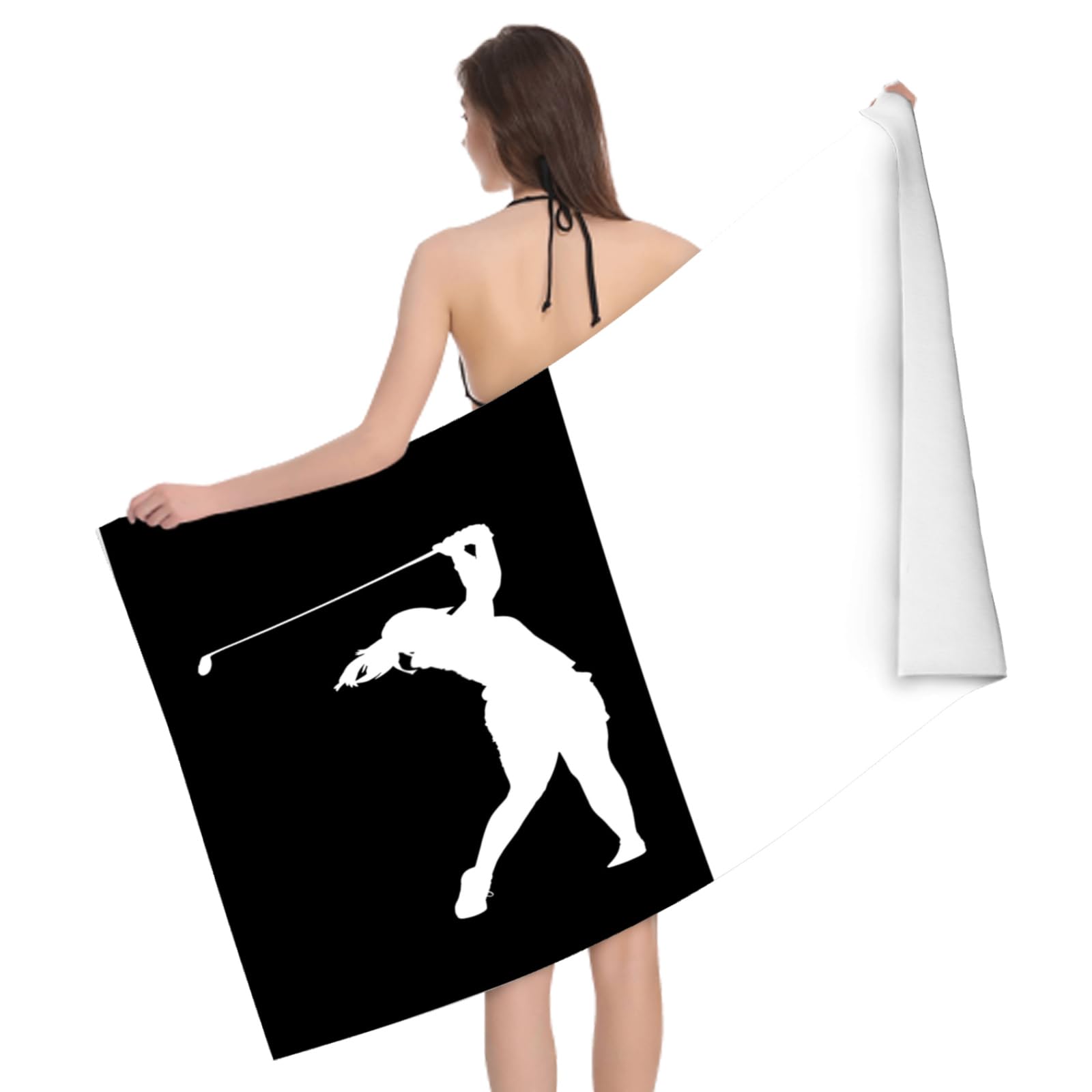 Große Strandtücher Golf Badetuch Wasseraufnahme Extra Microfiber, 3D Sport Strandtuch Schnell Trocknend Mikrofaser Kinder Erwachsene (100x200 cm)