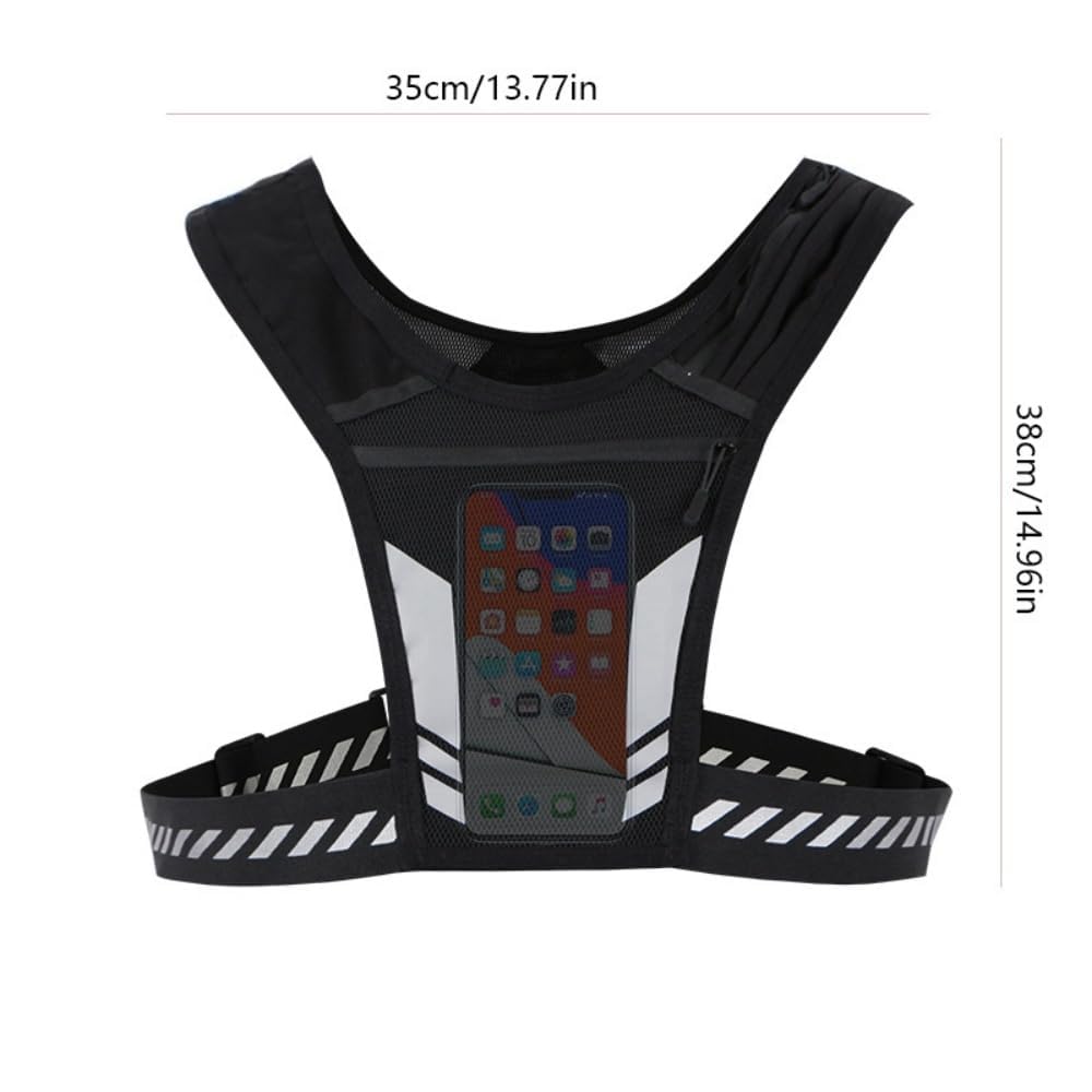 strivor Gilet de Course Ultra-Light,Gilet de Course Respirant avec Étui pour téléphone Portable and Ceinture réglable, pour Jogging, Marche & Sport