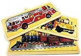 Matty's Toy Stop Deluxe Jumbo 48 Piece Wood Jigsaw Vehicle Puzzles (23.5') Fire Engine Truck,...