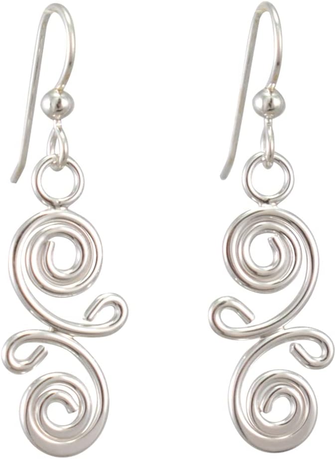 Aria Swirl American Made Hand-Forged Sterling Silver Earrings