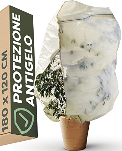 Praknu Protezione Invernale per Piante Grandi 180 x 120 cm - XXL - Con Sacchetto di Stoccaggio - Materiale Spesso - Resistente agli Strappi - Lavabile