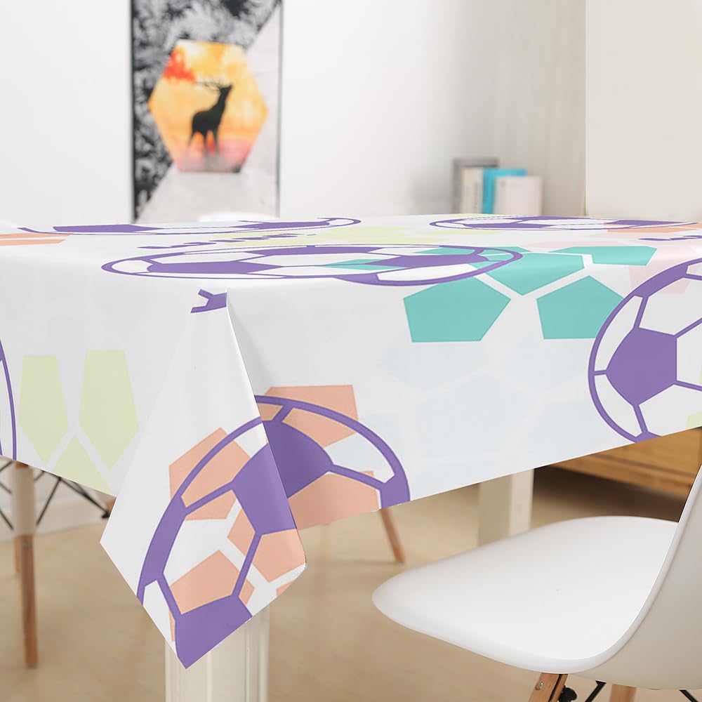 Mateju Football 3D Nappe Rectangulaire Lavable, Nappe Taille Au Choix, Nappe De Table Essuyable Anti-Taches, Pour Salle à Manger, Pique-Nique, Restaurant (140x260cm,C