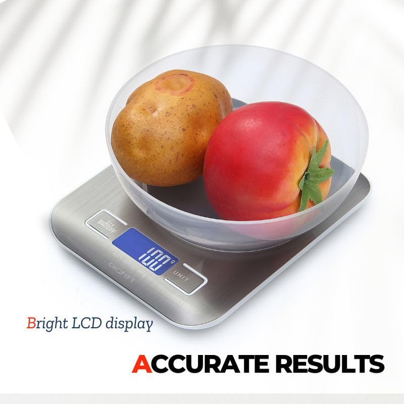 Miniatura 6 de Báscula de alimentos, báscula digital de cocina, gramos y onzas para hornear y cocinar, 6 unidades con función de tara, pantalla LCD, 11 libras