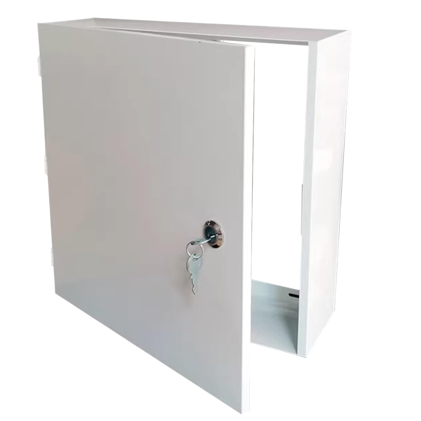Cubierta de montaje en pared con cerradura de servicio pesado, puerta de acceso oculta para caja de medidor eléctrico, panel de ocultación de metal pintable con llave, protector de tubería de cable mo