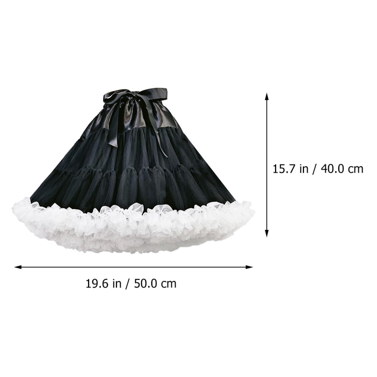 VANZACK Lolita Petticoat Unterrock Tüll Netzstoff Atmungsaktiv Schwarz Weiß Für Damen Cosplay Kostüm