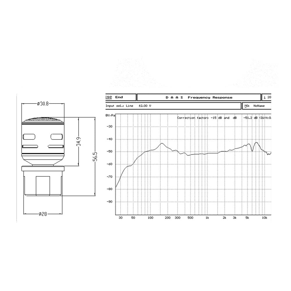 Pasotim Dynamic Microphone Core Capsules Replacement Microphone MIC Core N-M282, Black&Gold, 500310806