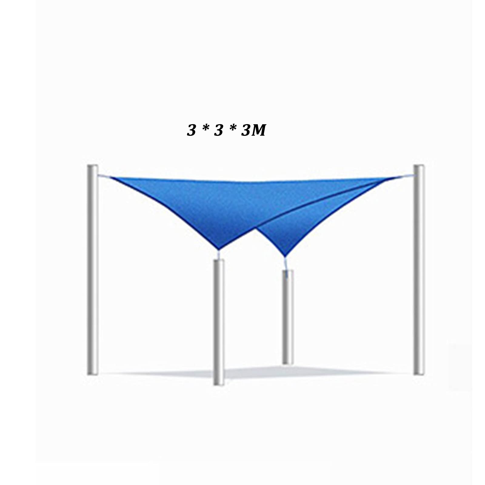 JNYB Trójkątny żagiel przeciwsłoneczny do patio wodoodporny 25 cm x 25 cm blok UV do obiektów na świeżym powietrzu i aktywności cień na pokładzie, niebieski, 25 cm x 25 cm
