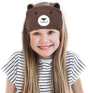 Laelr Kids Headband Headphones Soft Fleece Wireless Bluetooth Headband Headset with Built-in Microphone Voice Prompt Hi-Fi Stereo Super Bass Music Sleep Eye Mask for Travel and Sleeping