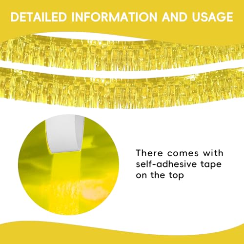 Image of 4 Packs Foil Fringe Garland Hanging Banner Wall Hanging Backdrop Streamers Curtains Shiny Metallic Tinsel Wall for Parade Floats Birthday Party Ceremonies Car Valentine's Day Wedding