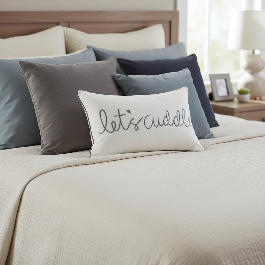 Federe Cuscino Let's Snuggle / Let's Naked | Reversibile 30x50 Cm In Cotone, Regalo Di Coppia - 2