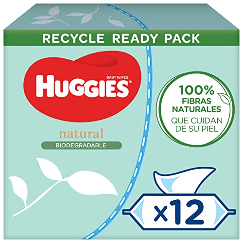 Huggies Pure Biodegradable Toallitas para bebé, 12 paquetes de 48 unidades (576 toallitas)