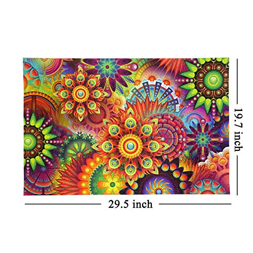 Aberdomic Puzzle 1000 Teile, Mandala Blumen Artsy Jigsaw Puzzles, Puzzle für Erwachsene Teenager Kinder ab 14 Jahr – Bild 3