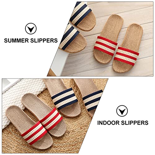 Home Straw Flip- Flops Slipper Bohemia Style Flat Printed Couple Slide Sandals Casual Summer Beach Shoes 1 Pair2