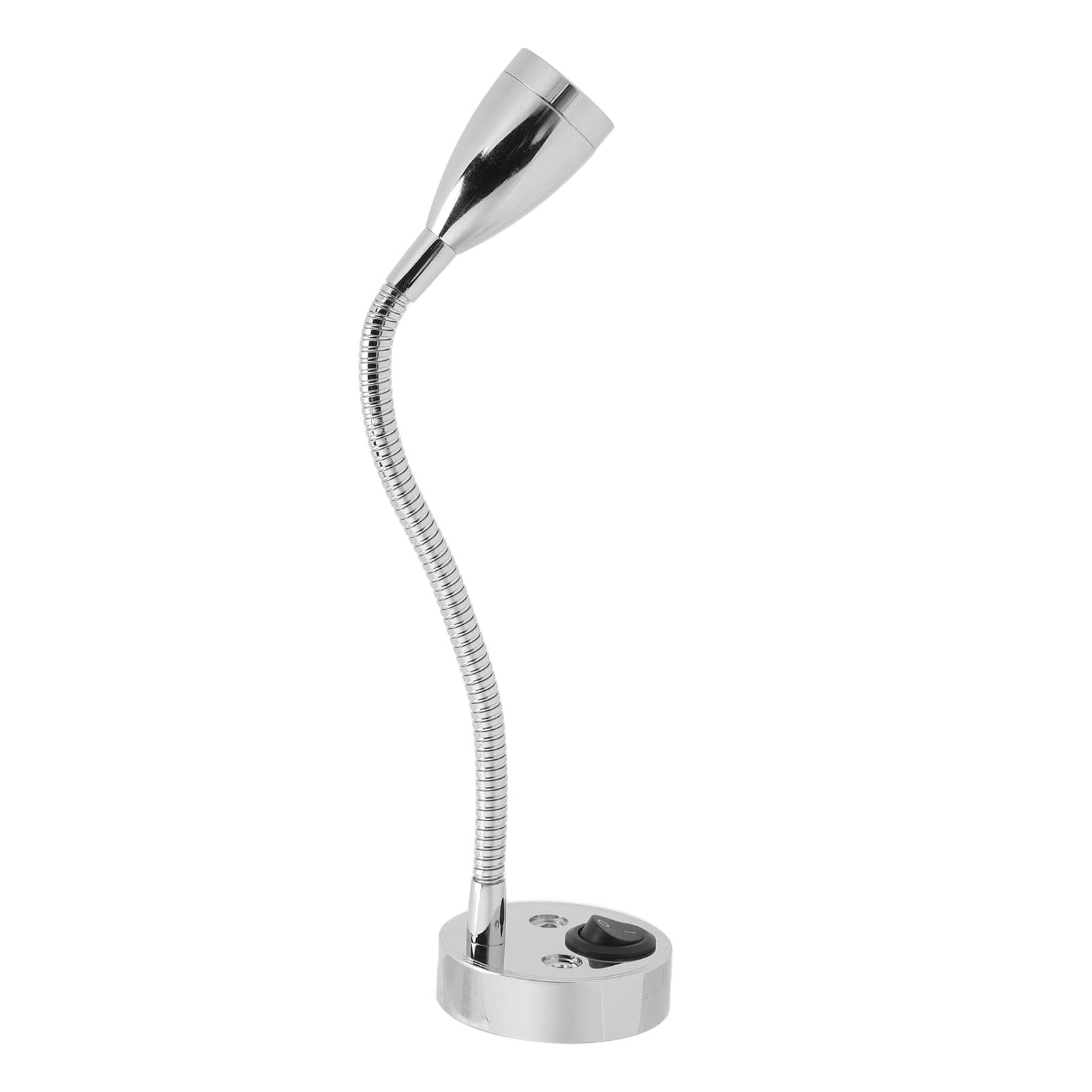 Tbest RV LED Bedside Light 360 Degree Swivel Flexible Gooseneck with Warm White Lamp Source for DC 12V to 24V Boat Truck Cars Aluminum Alloy Material (Chrome)