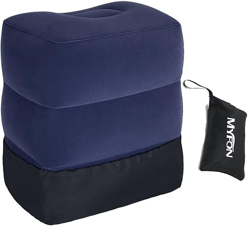 Almohada inflable para reposapies de viaje, almohada de altura ajustable para autos, hogar, oficina, trenes, avión, haz una cama plana para bebés,