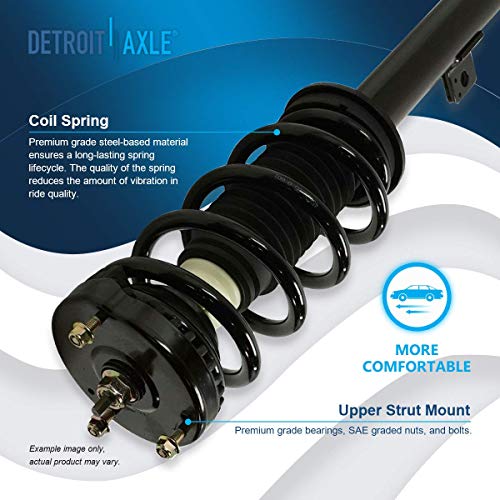 Image of Detroit Axle - Front 2pc Struts for 2012-2023 Chrysler 300 Dodge Challenger 2011-2022 Charger, 2 Struts & Coil Spring Assembly Replacement
