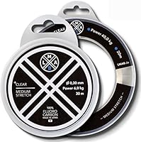 Fluorocarbon Vorfach LMAB 100 Pro Made in Japan, Vorfach-Schnur, Angel-Schnur für Hecht, Zander & Barsch, von 0,15 bis 1mm, 30 m & 20 m Spulen, zum Hechtangeln, Zanderangeln, 10,8 kg - 0,40 mm
