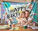 Art Party Backdrop - Paint Theme Background Happy Birthday Banner Artist Decorations Painting Colorful Wall Graffiti Photography Supplies for Girls Boys Kids - Photo Booth Backdrops - 70.8 x 43.3 Inch