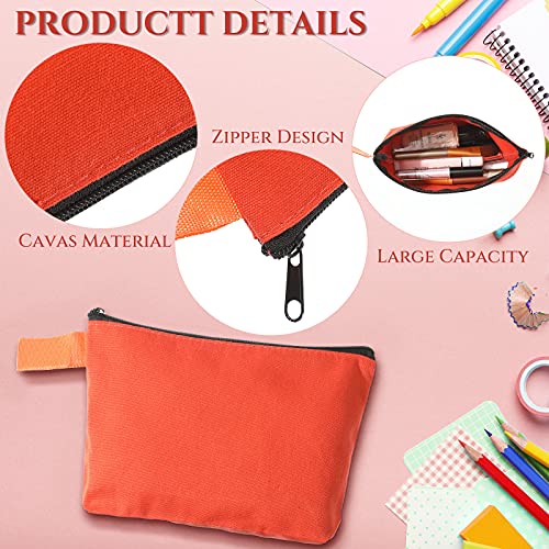 Saintrygo 10 Pieces Canvas Makeup Bags Bulk for Women Travel Cosmetic Organizer Plain Storage Pouch Multi-Purpose Blank Travel Toiletry DIY Craft Bags with Zipper(Pastel,9.8 x 5 x 2 Inch)2