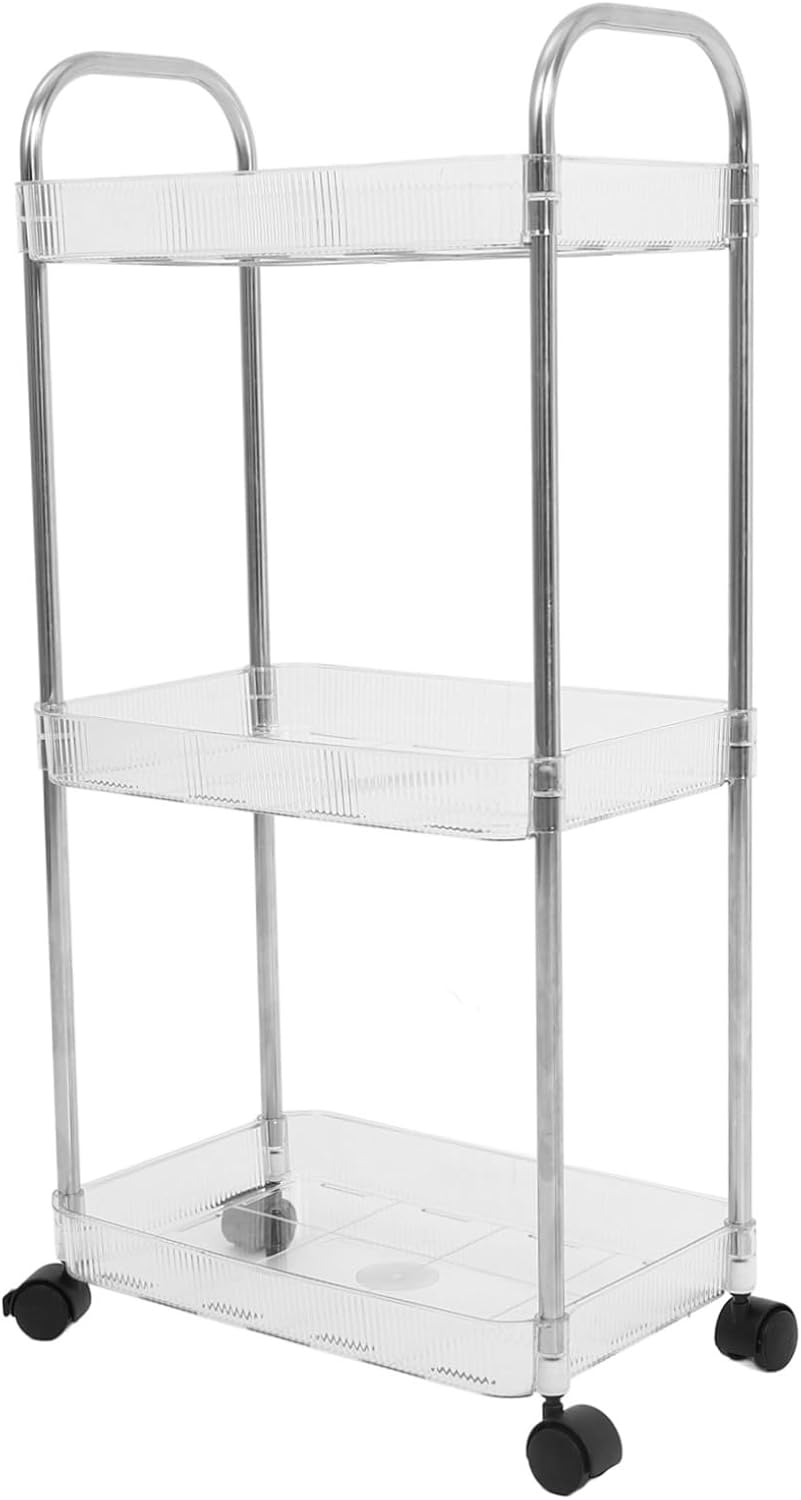 FOMIYES Multi-Tier Movable Storage Cart for Salon Organizer Wheels Pet Material Versatile Trolley for Beauty Parlor Compact Design for