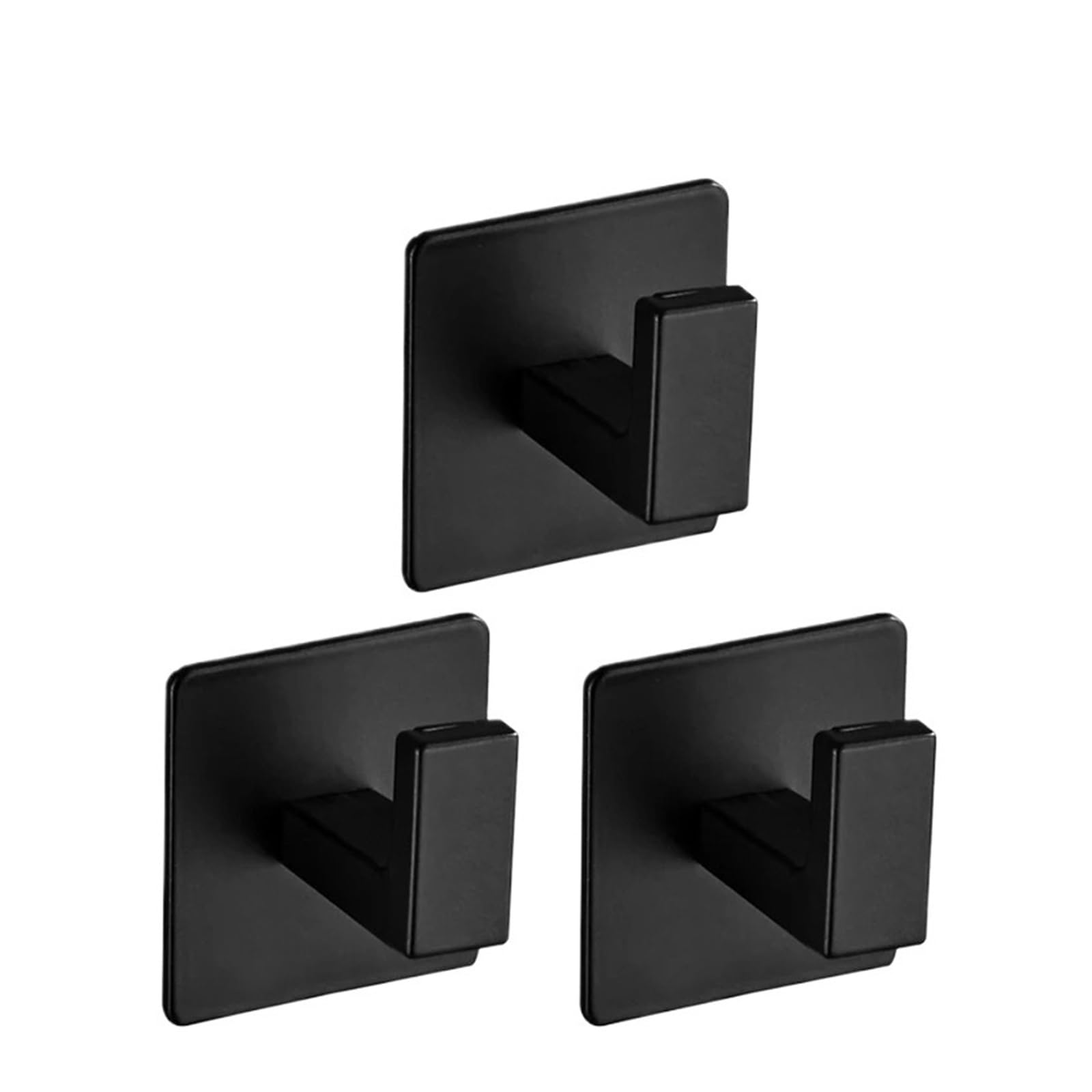 DVMSIEF Coat Hooks 1/4pcs Black Self-Adhesive Wall Hooks for Hanging Keys Clothes Hanger Door Robe Hook Coat Rack Towel Holder Bathroom Accessories(3PCS)