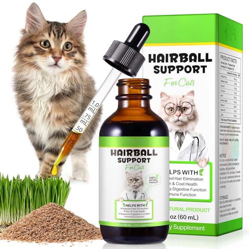 NBTREKTIE Hairball Treatment for Cats - Natural Hairball Relief Drops with Pumpkin & Aloe, Prevents Vomiting & Supports Digestion, for Kittens & Adult Cats, 2 fl oz (1 PCS)