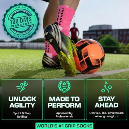 Image of Lux Dual Grip Soccer Socks for Men & Women - DualGrip Engineered for Performance & Comfort - Anti-Slip Grip Socks for Soccer