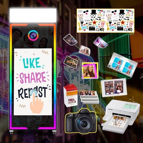 Amazon.com: Magic Mirror Photo Booth, 65’’ Mirror Photo Booth, 43 ...
